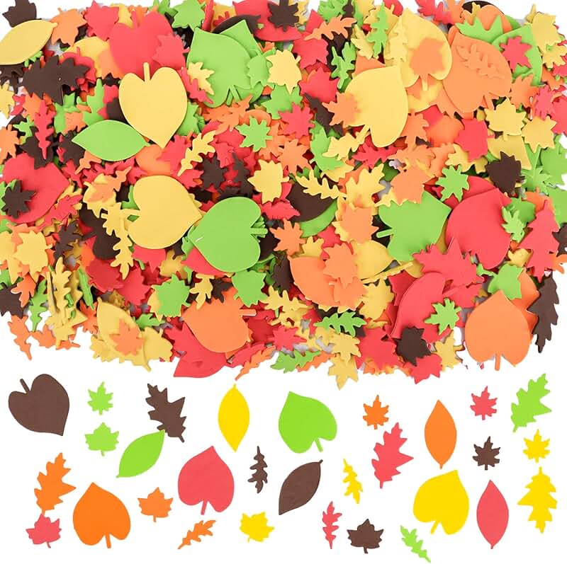 540pcs Fall Leaf Foam Stickers for Crafts and Decorations