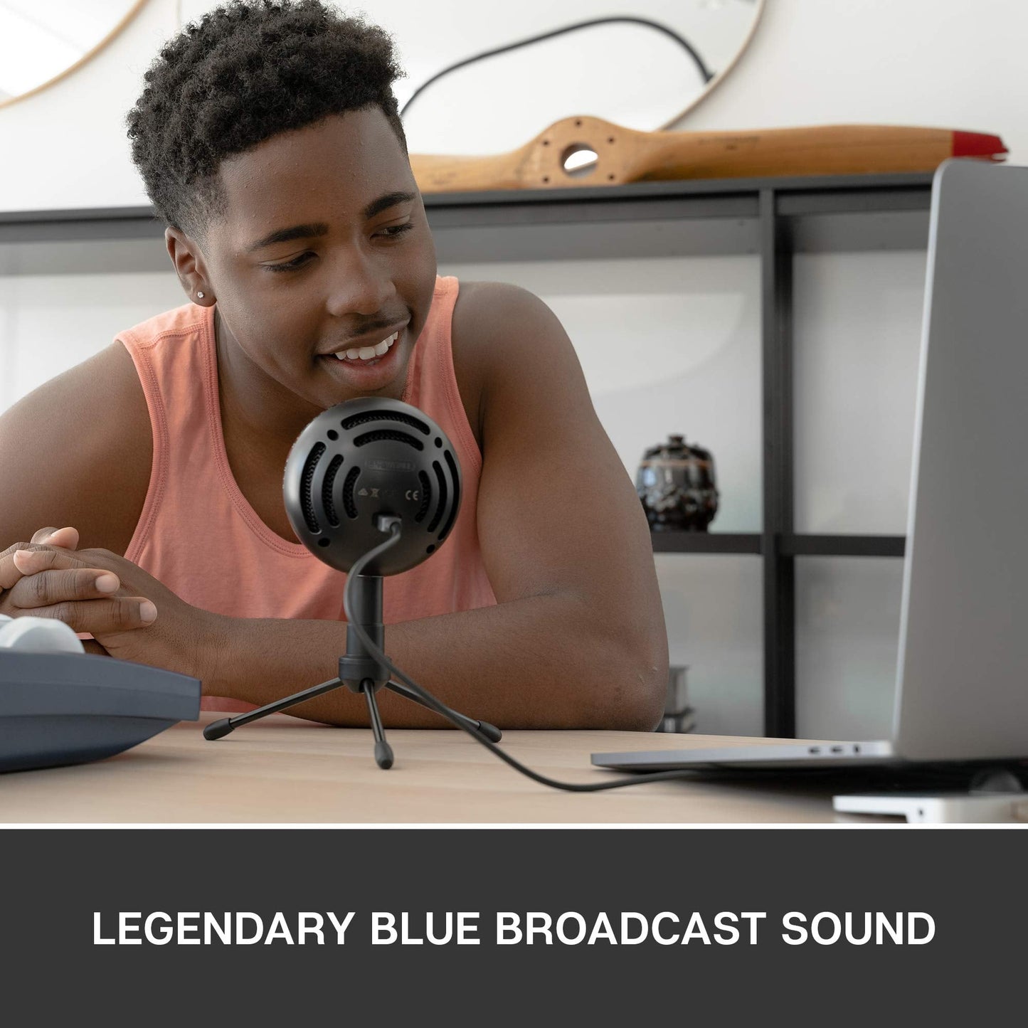 Blue Snowball iCE USB Microphone for PC, Podcast, Gaming, Streaming, Studio, Computer Mic - Black
