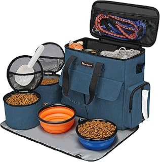 Dog Travel Bag with Food Containers and Bowls