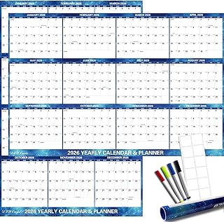 Large 2026 Wall Calendar with Starry Sky Design