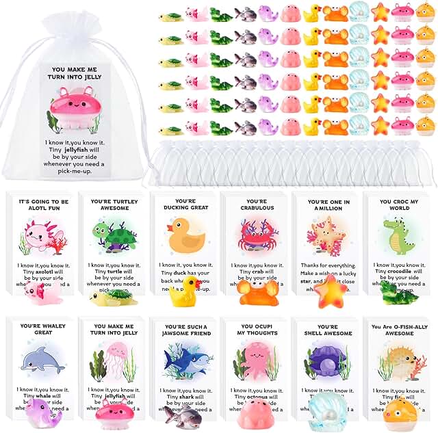 120-Piece Employee Appreciation Gift Set with Resin Toys and Notecards