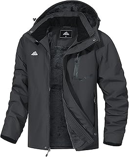 Men's Waterproof Winter Ski Jacket with Hood