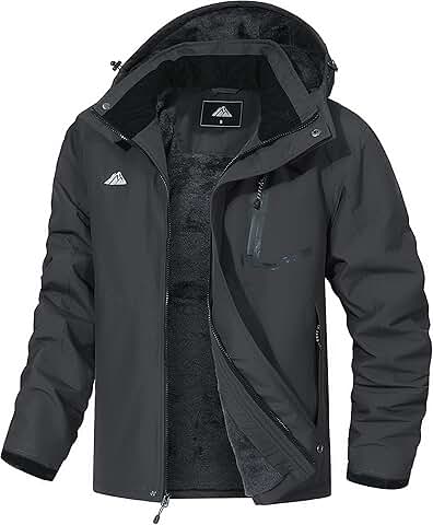 Men's Waterproof Winter Ski Jacket with Hood