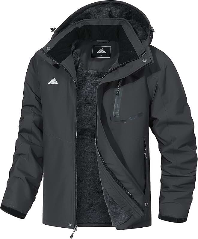 Men's Waterproof Winter Ski Jacket with Hood