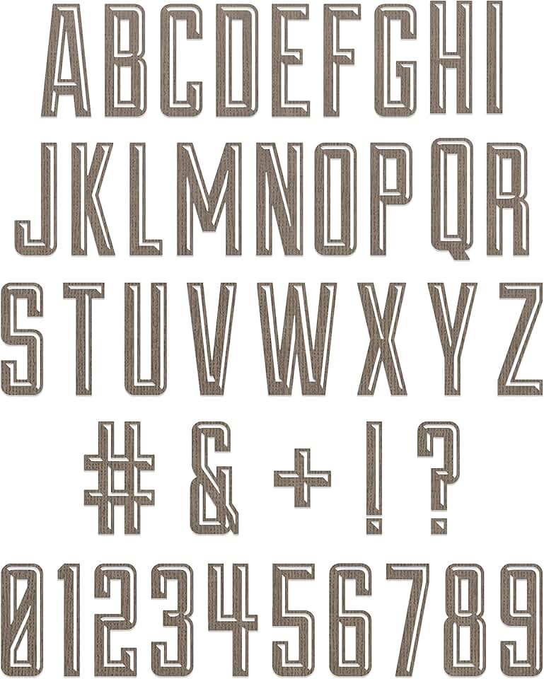 Alphanumeric Thinlits Die Set, 41 Pieces