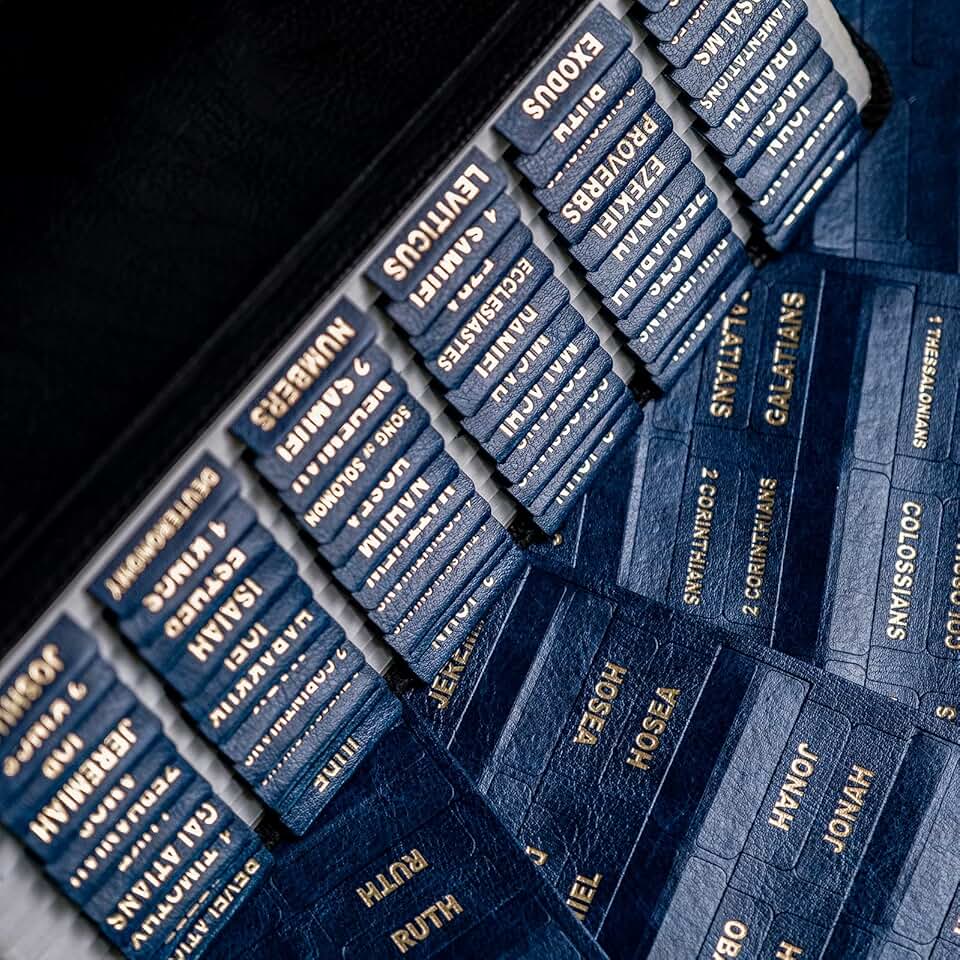 Leather Bible Tabs with Gold Lettering, 80 Labels