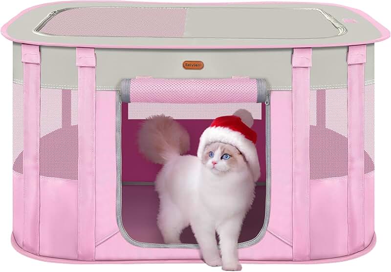 Foldable Pet Playpen for Cats and Dogs