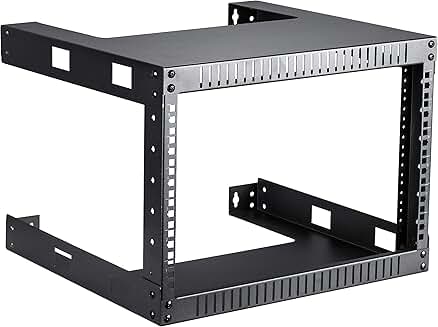 Black 6U Wall Mount Steel Network Rack, 17.75 Inch Deep