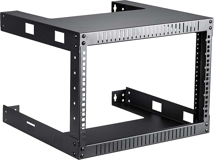 Black 6U Wall Mount Steel Network Rack, 17.75 Inch Deep