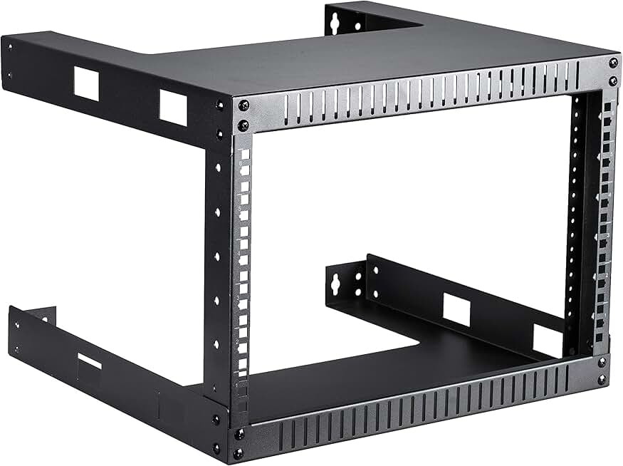 Black 6U Wall Mount Steel Network Rack, 17.75 Inch Deep