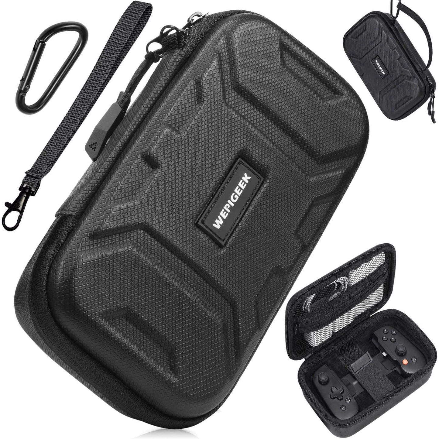 Carrying Case for Backbone One Controller,Portable Travel All Protective,Hard Messenger Bag, Strong Strap,Soft Lining,with Pockets for Accessories Black