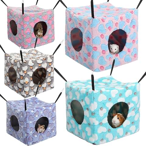5 Pcs Small Animal Hanging Bed and Toy Set