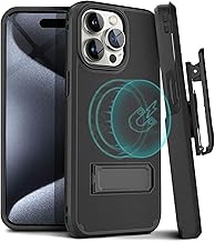 iPhone 15 Pro Shockproof Case with Belt Clip and Kickstand