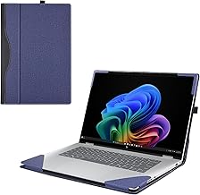 Blue 16-inch 2-in-1 PU Leather Laptop Sleeve
