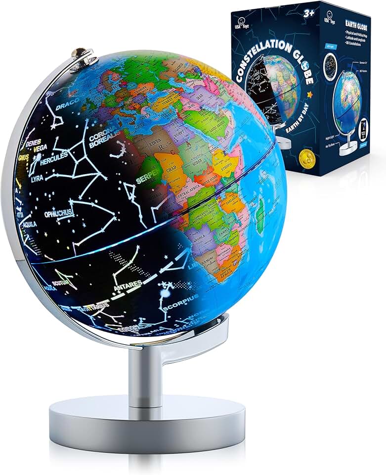 Illuminated 3-in-1 Kids Globe with Stand and Night Light