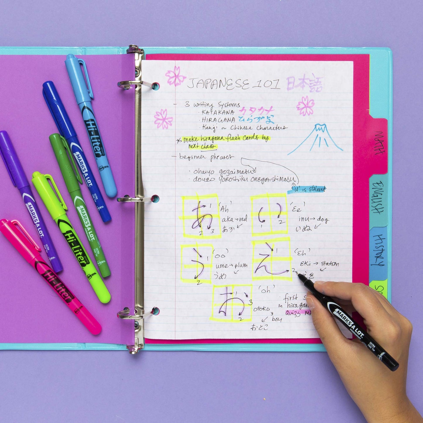 Pen-Style Highlighters with Smear Safe Ink, 6 Colors