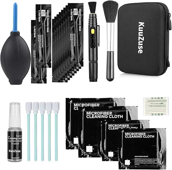 Professional DSLR Camera Cleaning Kit with Swabs and Cloths