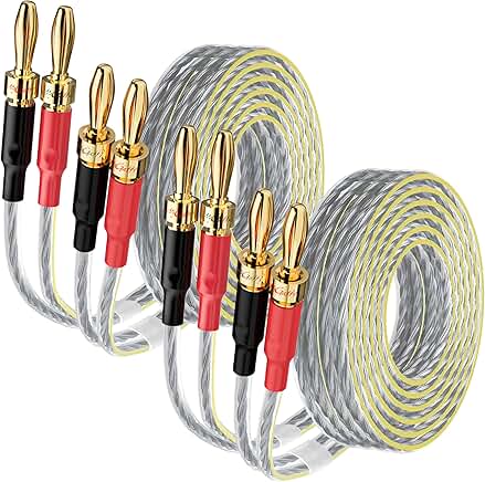 Two 10-Foot 16-Gauge Speaker Wire with Banana Plugs
