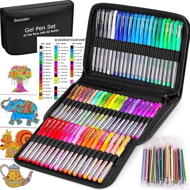 Deluxe 120 Gel Pen Set with Refills and Case