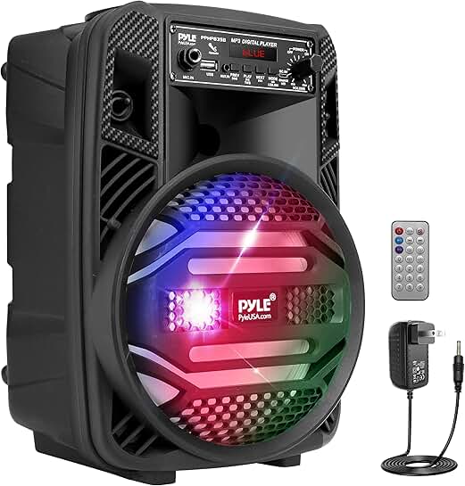 Portable 300W Bluetooth PA Speaker with Microphone and Lights