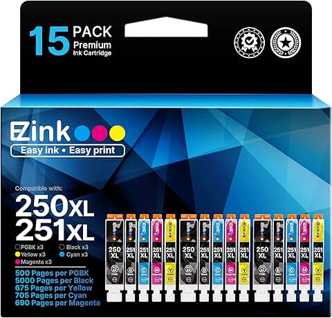 15 Pack Compatible Ink Cartridges for Canon Pixma Printers