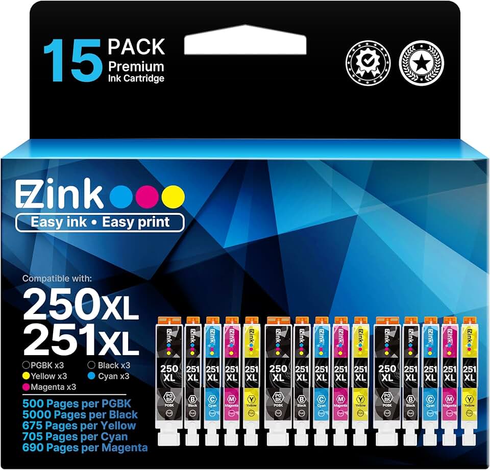 15 Pack Compatible Ink Cartridges for Canon Pixma Printers