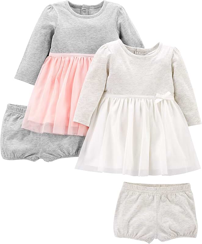 Girls' Long-Sleeve Dress and Bloomers Set