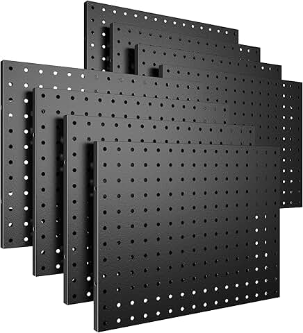 8 Pack Metal Pegboard Wall Organizer with Hooks