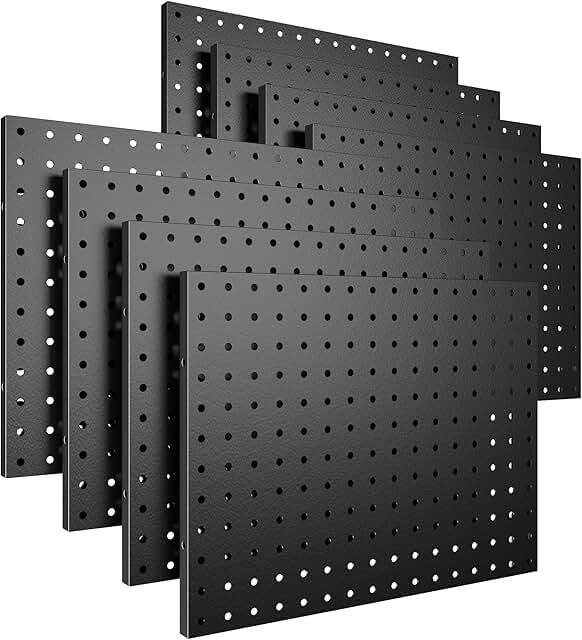 8 Pack Metal Pegboard Wall Organizer with Hooks