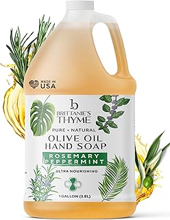 Organic Castile Liquid Olive Oil Soap Refill, Rosemary Peppermint, 1 Gallon