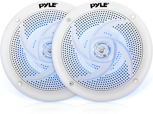 Waterproof 4-Inch Marine Speakers, 2-Way Stereo, White