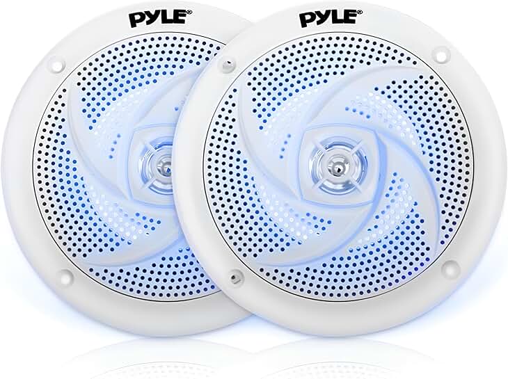 Waterproof 4-Inch Marine Speakers, 2-Way Stereo, White