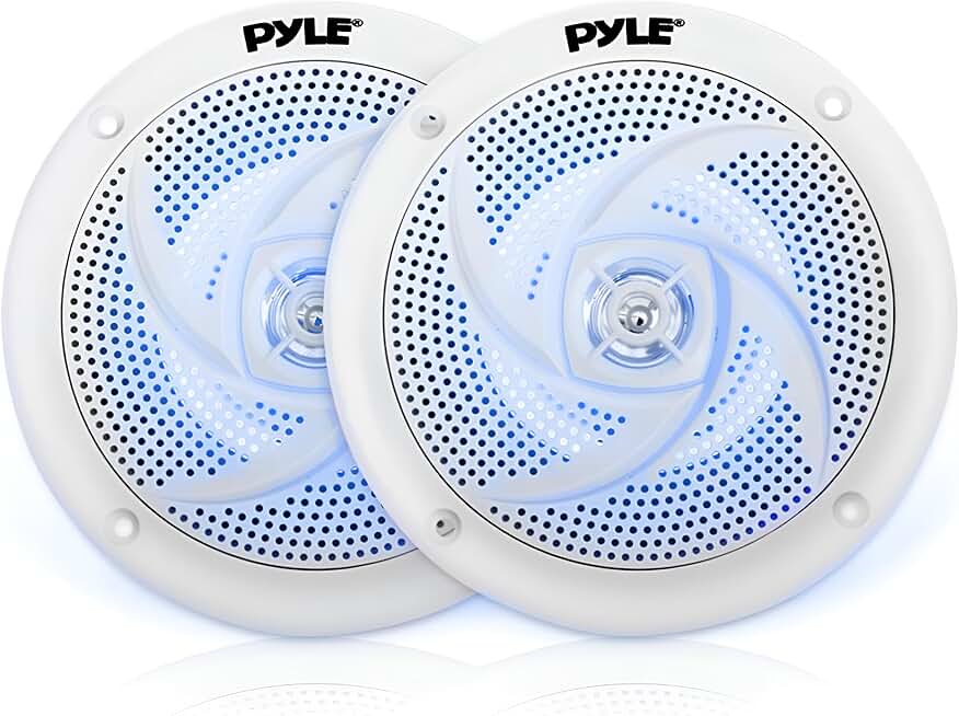 Waterproof 4-Inch Marine Speakers, 2-Way Stereo, White