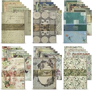 600 Sheets Vintage Scrapbook Paper for Journaling and Crafts