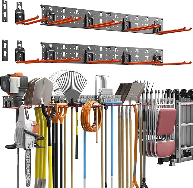 Wall Mount Garden and Garage Tool Organizer
