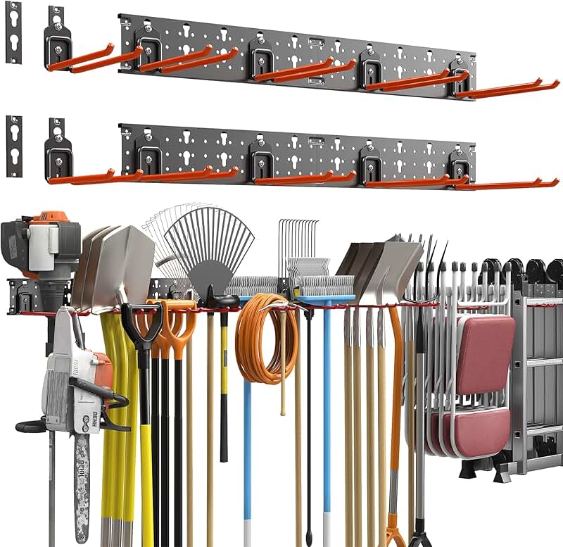 Wall Mount Garden and Garage Tool Organizer
