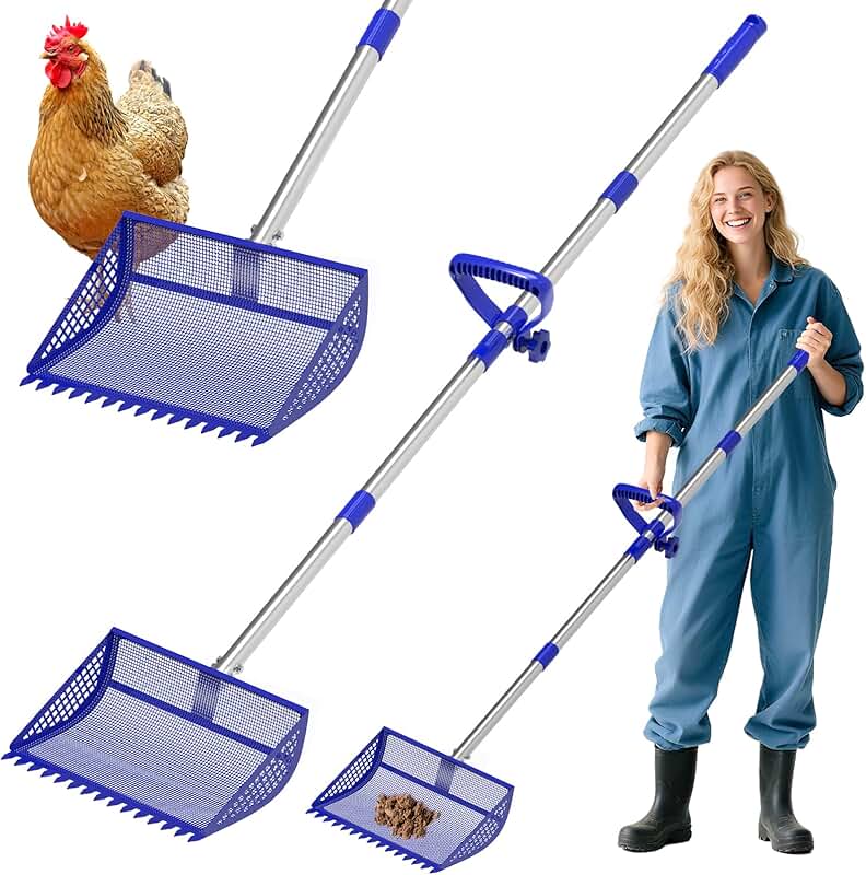12-Inch Chicken Poop Scooper and Rake Tool