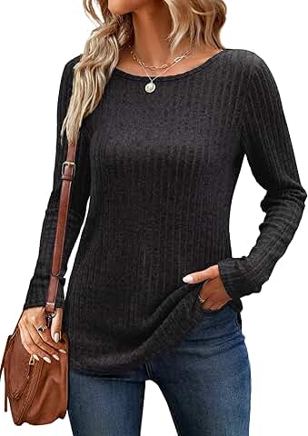 Women’s Long Sleeve Crewneck Tunic Top for Fall