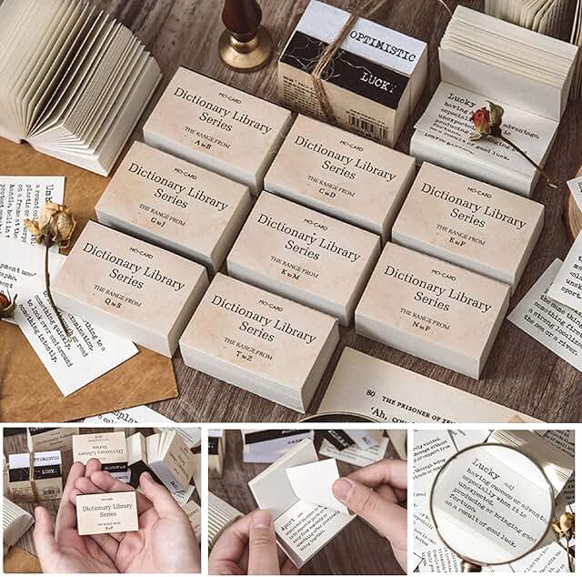 800 Tiny Vintage Dictionary Papers for Crafts and Notes
