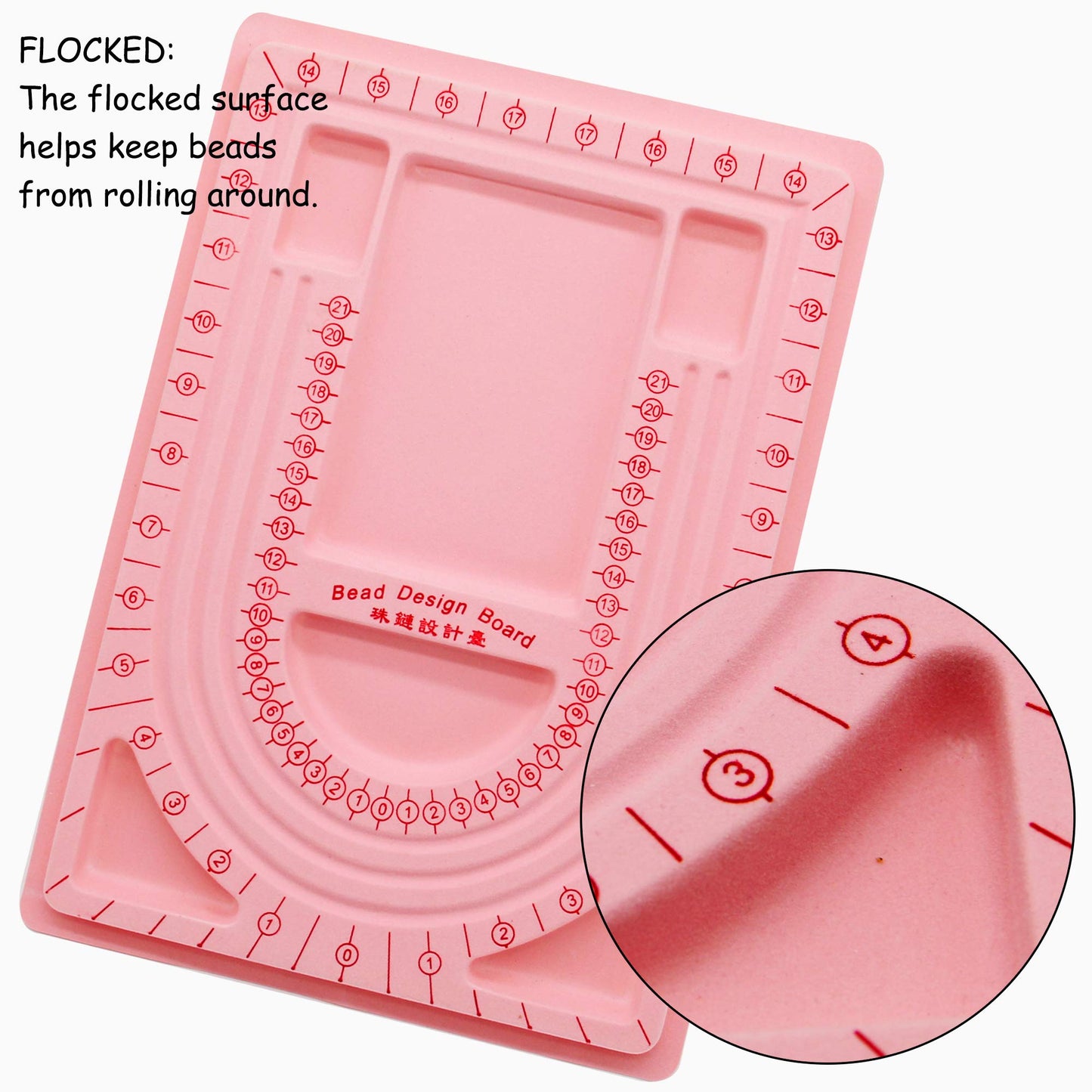 Pink Bead Design Board for Jewelry Making and Bead Layout
