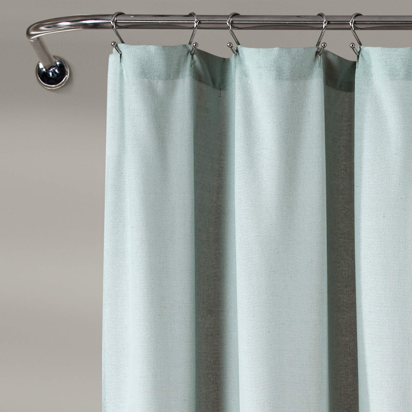 Linen Button Shower Curtain, 72" x 72", Blue  Off-White