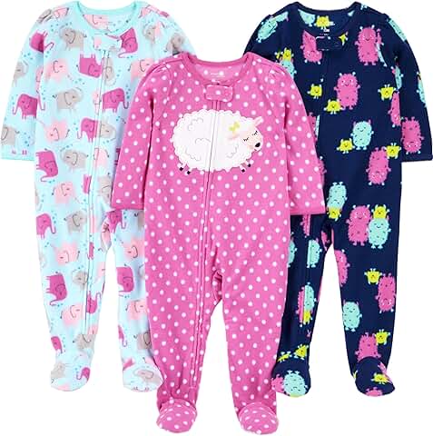 Girls' Loose-Fit Flame-Resistant Fleece Pajamas