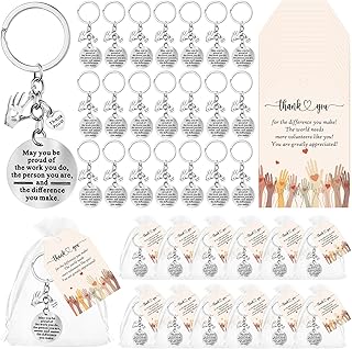 Christmas Volunteer Gift Keychains with Cards and Bags