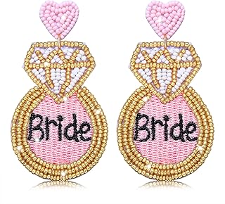 Beaded Diamond Drop Earrings for Bridesmaids