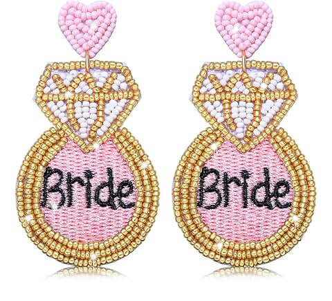 Beaded Diamond Drop Earrings for Bridesmaids