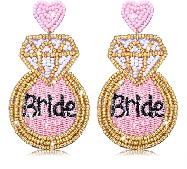 Beaded Diamond Drop Earrings for Bridesmaids