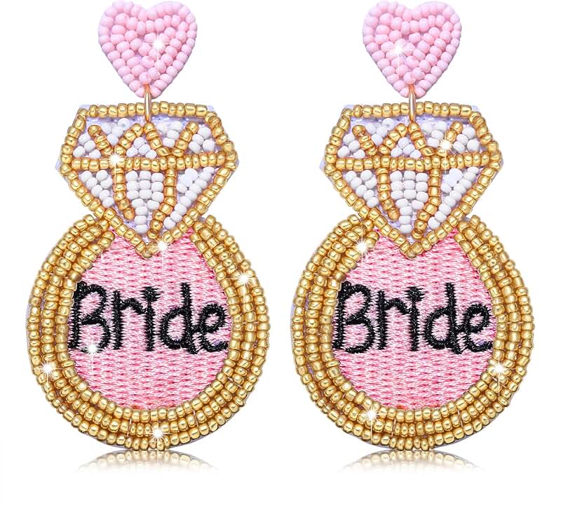 Beaded Diamond Drop Earrings for Bridesmaids