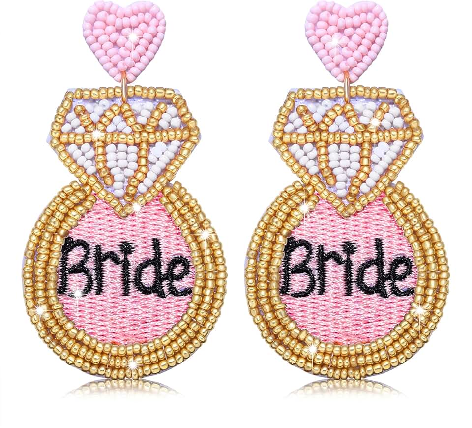 Beaded Diamond Drop Earrings for Bridesmaids