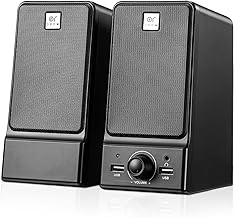USB Computer Speakers with Deep Bass and Headphone Jack