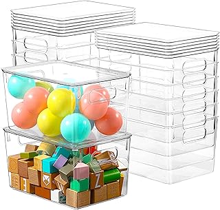 12 Clear Stackable Storage Bins with Lids